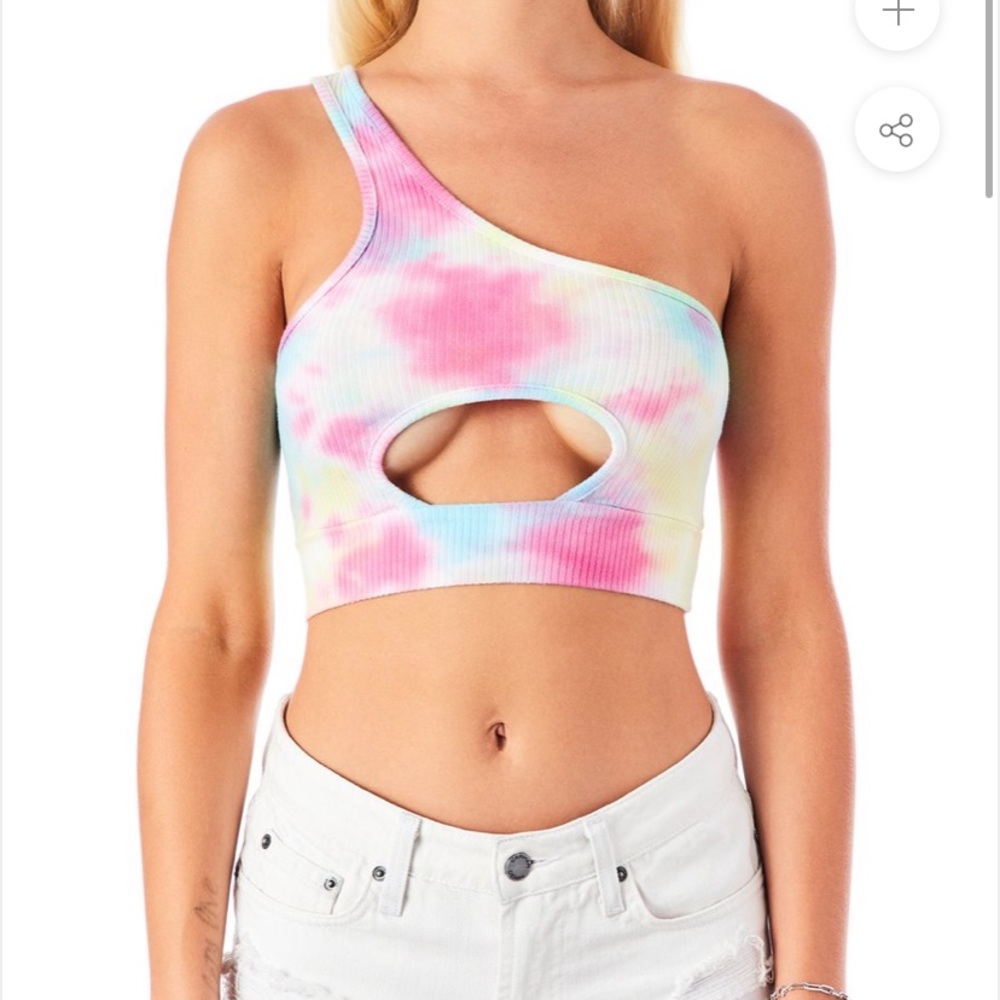LF EMMA&SAND TIE DYE CROP CIRCLE CUT OUT TANK